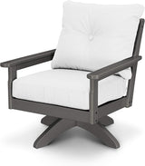 POLYWOOD® Vineyard Deep Seating Swivel Chair in Slate Grey/Natural - Photo 1