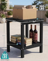 SERWALL Double Adirondack Side Set of 2, Table Rectangular End Table, Black - Photo 3
