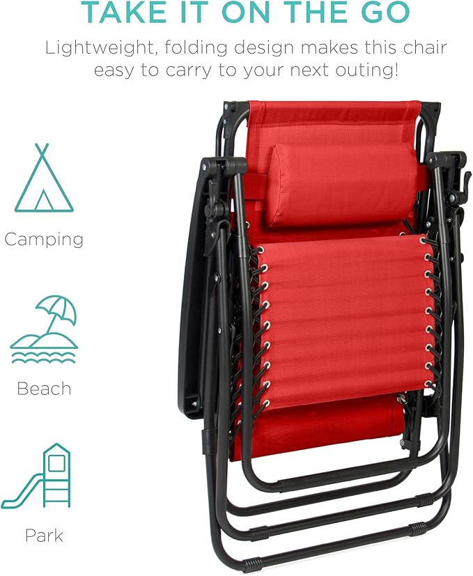 Best Choice Products Folding Zero Gravity Outdoor Recliner Patio Lounge Chair w/Adjustable Canopy Shade, Headrest - Photo 7