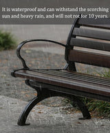 Outdoor garden benches Metal garden bench 2-3 Person Seat Loveseat Chairs Patio Bench Chair with Backrest 120/150/180cm - Photo 8