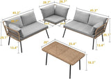 DWVO 4-Piece Outdoor Sectional Sofa Set - Photo 3