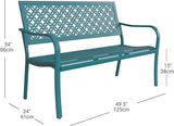 Grand patio 50" Outdoor Bench Garden Bench with Armrests Bench for Outdoors Lawn Yard Porch Lake Shore - Photo 3