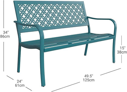 Grand patio 50" Outdoor Bench Garden Bench with Armrests Bench for Outdoors Lawn Yard Porch Lake Shore