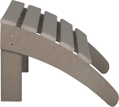 WestinTrends Outdoor Patio Adirondack Ottoman Foot Rest, All Weather Poly Lumber Foot Stool for Adirondack Chair, Widely Used for Outside Porch Pool Lawn Backyard, Weathered Wood