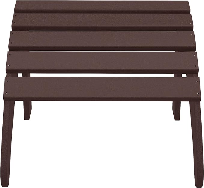 WestinTrends Outdoor Patio Adirondack Ottoman Foot Rest, All Weather Poly Lumber Foot Stool for Adirondack Chair, Widely Used for Outside Porch Pool Lawn Backyard, Dark Brown