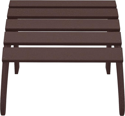 WestinTrends Outdoor Patio Adirondack Ottoman Foot Rest, All Weather Poly Lumber Foot Stool for Adirondack Chair, Widely Used for Outside Porch Pool Lawn Backyard, Dark Brown