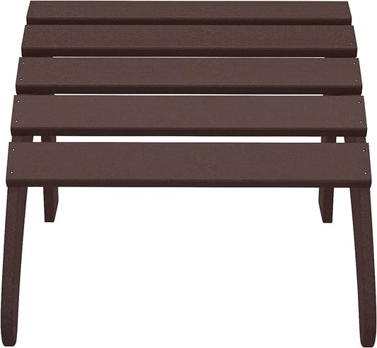 WestinTrends Outdoor Patio Adirondack Ottoman Foot Rest, All Weather Poly Lumber Foot Stool for Adirondack Chair, Widely Used for Outside Porch Pool Lawn Backyard, Dark Brown