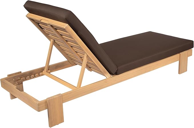 Christopher Knight Home Duska Acacia Wood Chaise Lounge Chair Set of 2, Patio Outdoor Chaise Lounge with Cushions - Photo 6