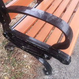 YSUEFIJO Metal Garden Benches, All-Weather Outdoor Bench, Wood Front Porch Benches, Cast Iron Steel Frame Chair - Photo 6