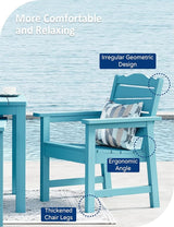 Patio Chairs Set, 3 Pieces Weatherproof HIPS Outdoor Furniture - Photo 7