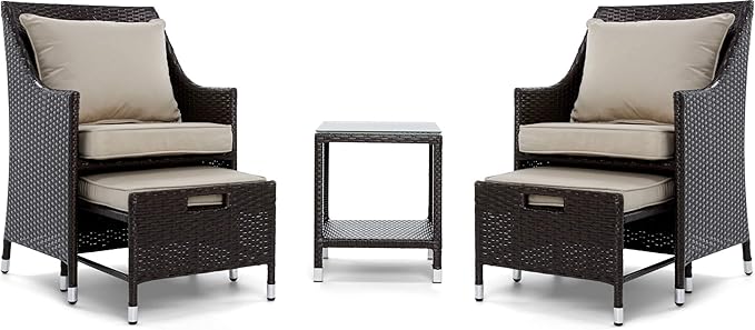 Serta Laguna Brown Resin Wicker Outdoor Patio Furniture Collection, Easy Assembly, Porch or Pool - Photo 8