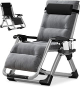 NAIZEA Padded Zero Gravity Chair, Folding Outdoor Lounge Chairs, Adjustable Reclining Camping Chairs with Cup Holder - Photo 1
