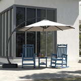 Classic Outdoor Rocking Chair Set with Side Table & 11FT Cantilever Umbrella, 4-Piece HDPE Rocking Lawn Chairs - Photo 1