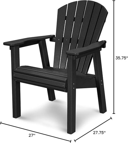 POLYWOOD SHD19BL Seashell Casual Chair, Black