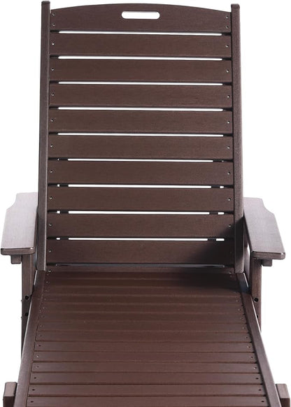 WO WESTIN OUTDOOR HDPE Laguna Poly Reclining Chaise Lounge, Dark Brown