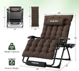 Amopatio Oversized Zero Gravity Chair, 33''W Reclining Camping Lounge Chair Upgraded Lock and Footrest, Cup Holder - Photo 3