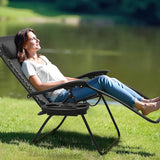 Athena Collection Zero Gravity Chair, Outdoor Lounge Chair with Adjustable Pillow and Cup Holder - Photo 2
