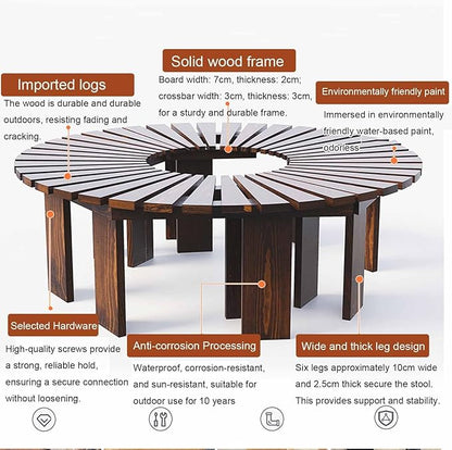Wooden wrap Around Tree Bench Weatherproof，Semi Circle Garden Bench，Curved Outdoor Bench，for Garden, Park，Patio ，Outside，Plant(White,Semicircle)