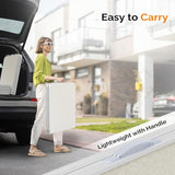 VINGLI 4FT White Folding Table with Carrying Handle Height Adjustable Lightweight Fold Up Portable for Indoor Outdoor - Photo 5