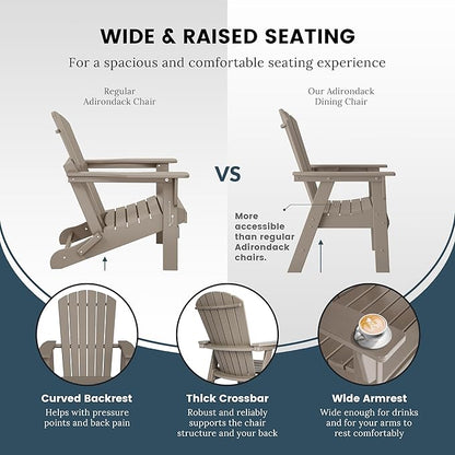 WO WESTIN OUTDOOR HDPE Altura Adirondack Dining Chair,Weathered Wood