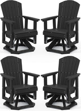 SERWALL Adirondack Swivel Glider, HDPE Glider Set of 4 for Outdoor, All-Weather Glider Rocking Chair for Porch, Balcony - Photo 1