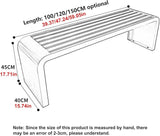 Modern Outdoor Benches Weatherproof Backless Front Porch Bench Metal Garden Benches for Outdoors Sturdy Steel Frame - Photo 3