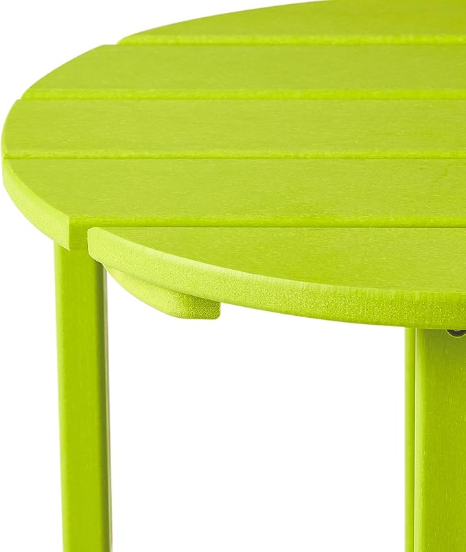 WestinTrends Dylan Adirondack Round Outdoor Side Table, Lime