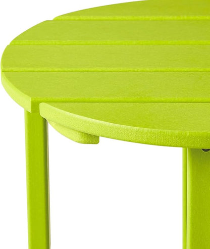 WestinTrends Dylan Adirondack Round Outdoor Side Table, Lime