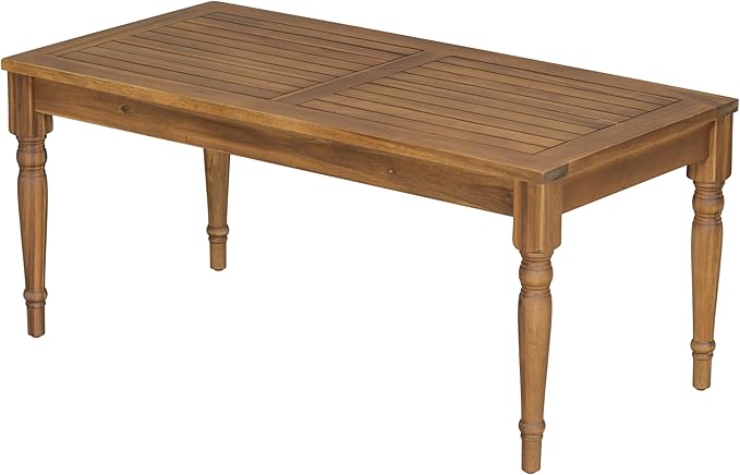 Christopher Knight Home Lama Rectangular Outdoor Coffee Table, Slat Panel Side Table - Photo 4
