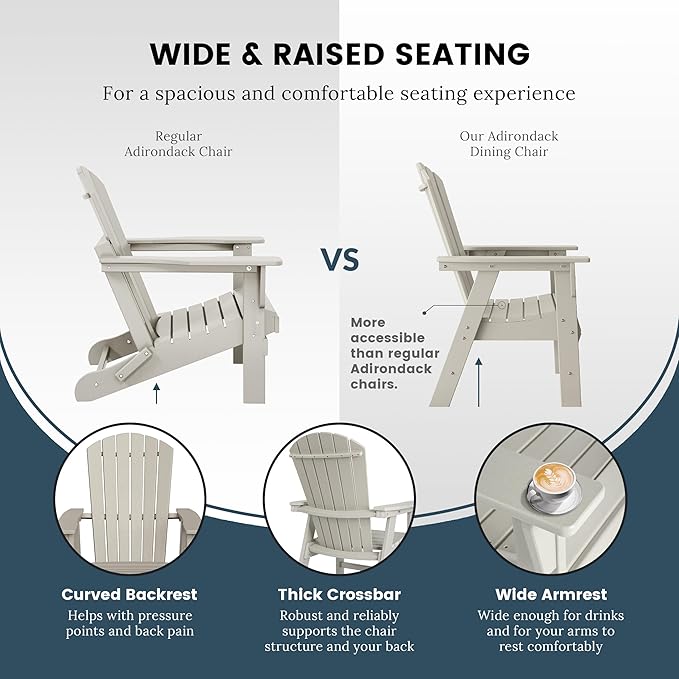 WO WESTIN OUTDOOR HDPE Altura Adirondack Dining Chair,Sand