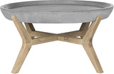Safavieh Outdoor Collection Wynn Modern Concrete Round 18.1-inch Coffee Table - Photo 5