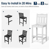 nalone Outdoor Bar Chairs and Table Set, HDPE Balcony Adirondack Chairs and Table 3 Pieces Set - Photo 7