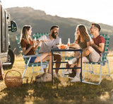 VINGLI Folding Aluminum Webbed Lawn Chairs with Detachable Cup Holder, High Beach Chair for Adults Heavy Duty - Photo 8