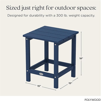 Polywood Long Island Side Table, 15.13in. x 14.75in. x 18in, Navy