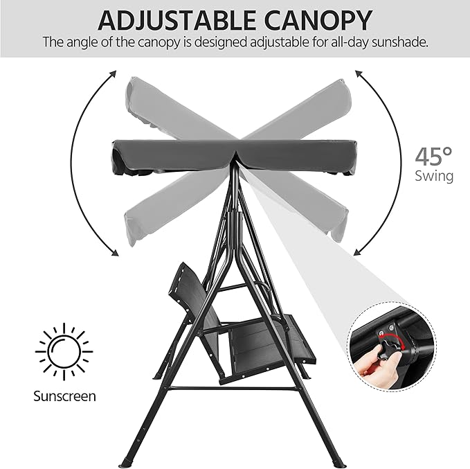 Yaheetech Outdoor Patio Swing Chair - Photo 6