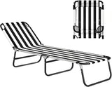 Outsunny Folding Chaise Lounge Pool Chairs, Outdoor Sun Tanning Chairs with 5-Level Reclining Back - Photo 1