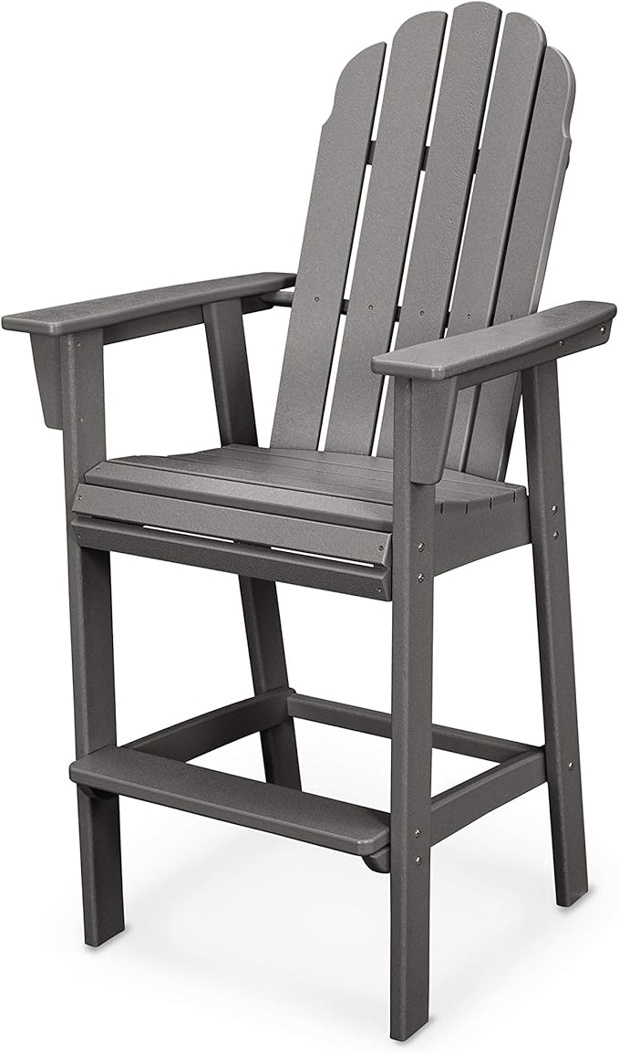 POLYWOOD® Vineyard Bar Chair, Slate Grey