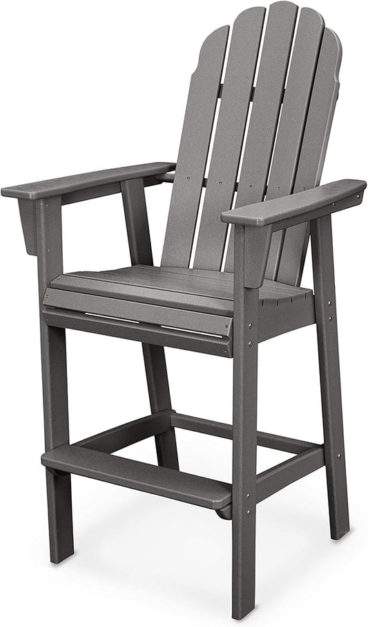POLYWOOD® Vineyard Bar Chair, Slate Grey