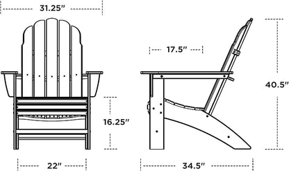 POLYWOOD® Vineyard Curveback Adirondack Chair in White