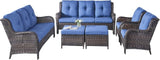 Rilyson Wicker Patio Furniture Set - 6 Piece Rattan Outdoor Sectional Conversation Sets with 2 Sofa - Photo 3
