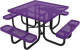 COATEDOUTDOORFURNITURE Heavy-Duty Portable Outdoor Picnic Table with Umbrella Hole - Photo 1
