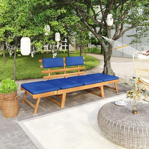 Patio Bench with Cushions, Bench with Backrest, Garden Bench, Park Bench for Patio, Garden, Yard, Lawn - Photo 1