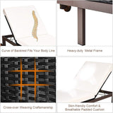 Tangkula Patio Chaise Lounge Chair, Outdoor Rattan Lounger Recliner Chair with Wheels - Photo 8