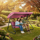 3-Seat Outdoor Convertible Swing Glider with Adjustable Canopy, 2-in-1 Bench to Flat Bed, Removable Cushions - Photo 9