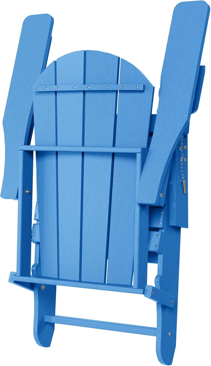 WestinTrends Malibu Folding Adjustable Adirondack Chair with Retractable Ottoman and Cup Holder (Set of 2), Pacific Blue