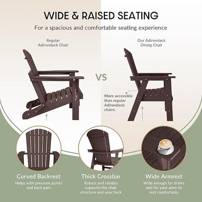 WestinTrends Dylan Outdoor Patio Shell-Back Adirondack Dining Chair Weather Resistant Dark Brown