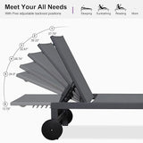 PURPLE LEAF Patio Chaise Lounge Set for 4 Outdoor Pool Lounge Chairs with Adjustable Backrest and Side Tables Aluminum - Photo 7