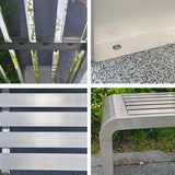 Metal Garden Benches for Outdoors Weatherproof 304 Stainless Steel Metal Outdoor Bench Backless Park Benches for Front - Photo 4