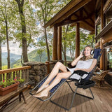 VINGLI Upgraded Zero Gravity Chair Set of 2 Lounge Outdoor Chairs with Trays and Pillows - Photo 2