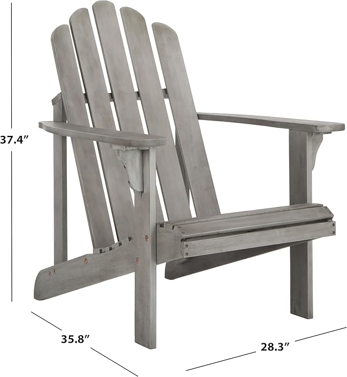 Safavieh PAT7027A Outdoor Collection Topher Teak Adirondack Chair